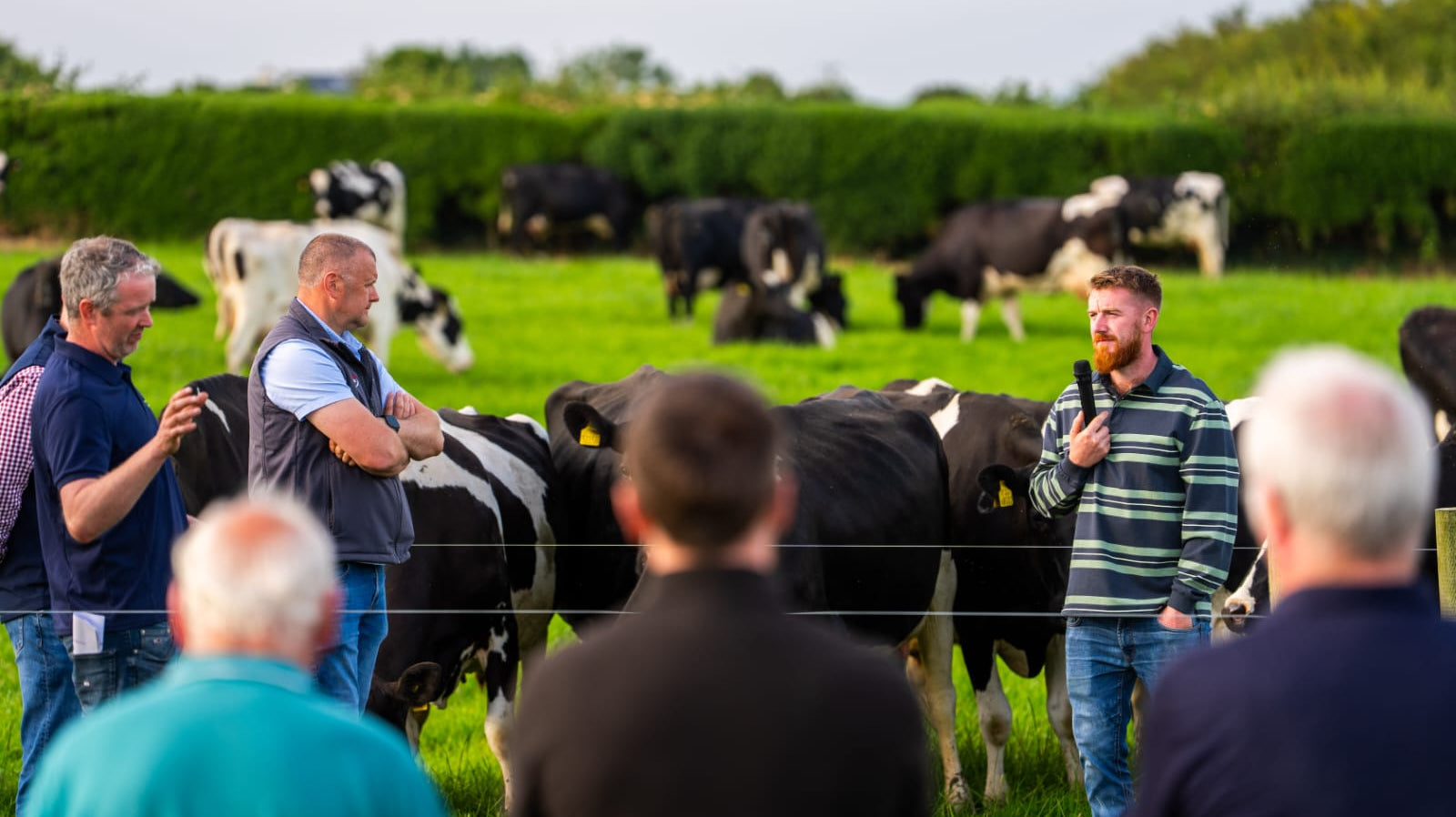 Ryan McElhinney speaking on his farm walk, July 2026